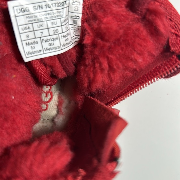 UGG Shoes Toddler 8 Neumel II Lace Up / Zip Deep Red Winter Booties - Picture 9 of 10